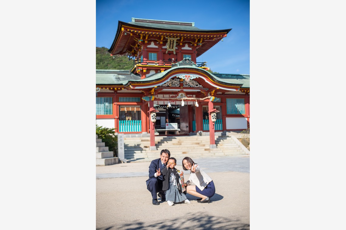竹部 祐樹が出張撮影した家族写真(キッズ,ベビーフォト)などが写った「七五三＠防府天満宮」の家族写真