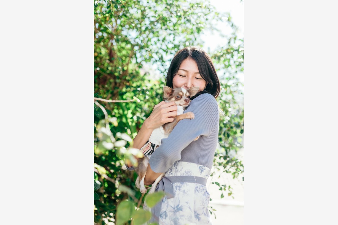 ポートレート沖縄が出張撮影した家族写真(キッズ,ベビーフォト)などが写った「ペット撮影」の家族写真