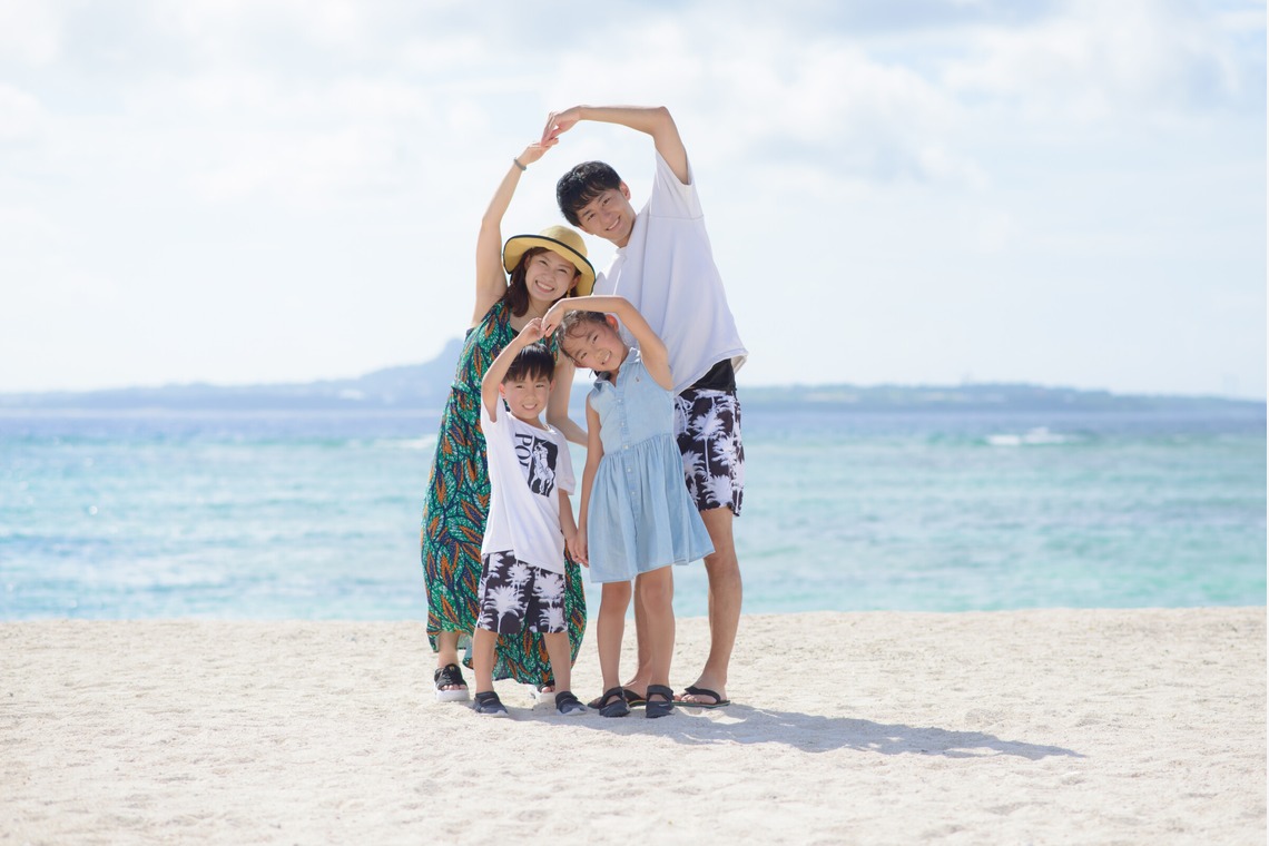 ＥＧＰが出張撮影した家族写真(キッズ,ベビーフォト)などが写った「沖縄旅行」の家族写真