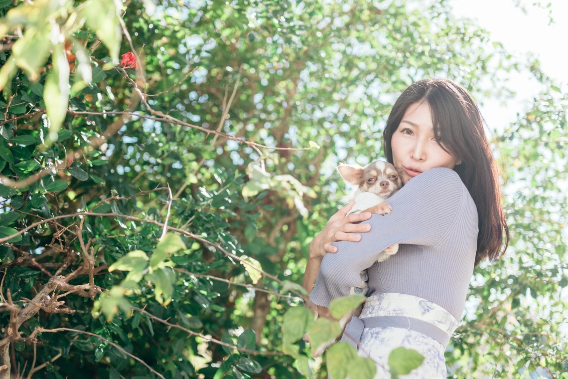 ポートレート沖縄が出張撮影した家族写真(キッズ,ベビーフォト)などが写った「ペット撮影」の家族写真