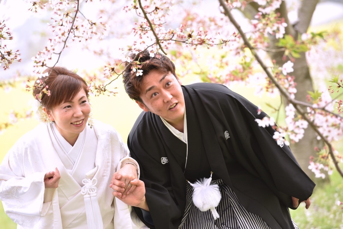 キキフォトワークスが撮影した「桜の季節の和装前撮り」の写真