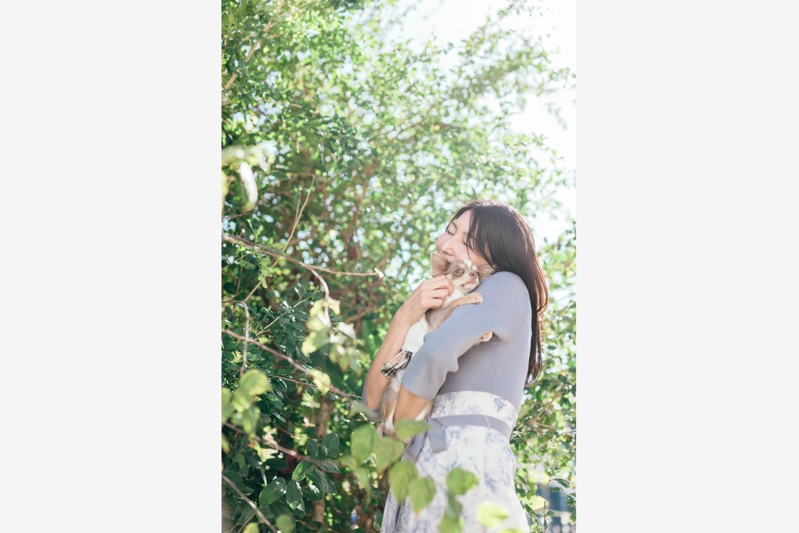 ポートレート沖縄が出張撮影した家族写真(キッズ,ベビーフォト)などが写った「ペット撮影」の家族写真