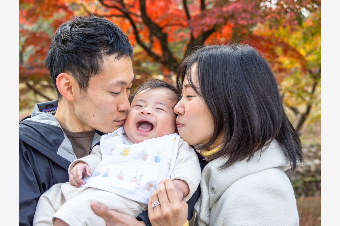 中村雅樹が出張撮影した家族写真(キッズ,ベビーフォト)などが写った「お宮参り」の家族写真