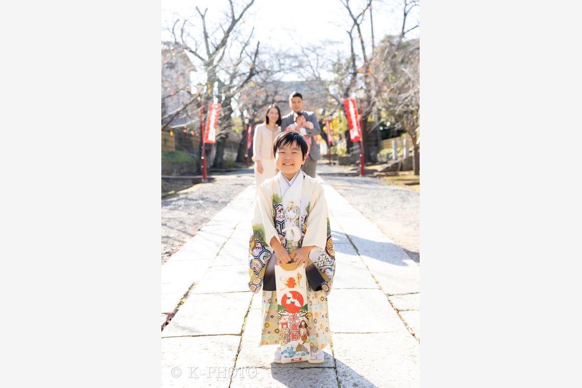 大森光太郎・K-PHOTOが出張撮影した家族写真(キッズ,ベビーフォト)などが写った「七五三撮影」の家族写真