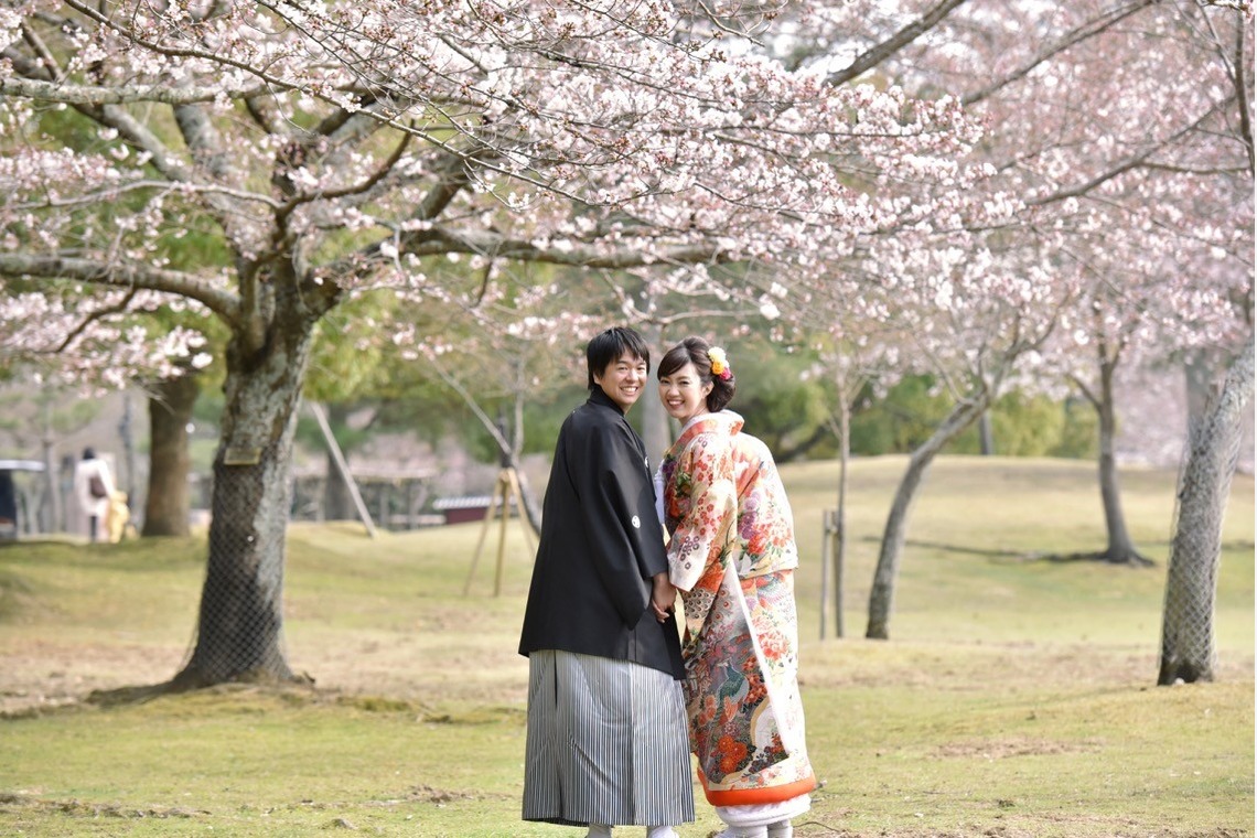 キキフォトワークスが撮影した「桜の季節の和装前撮り」の写真