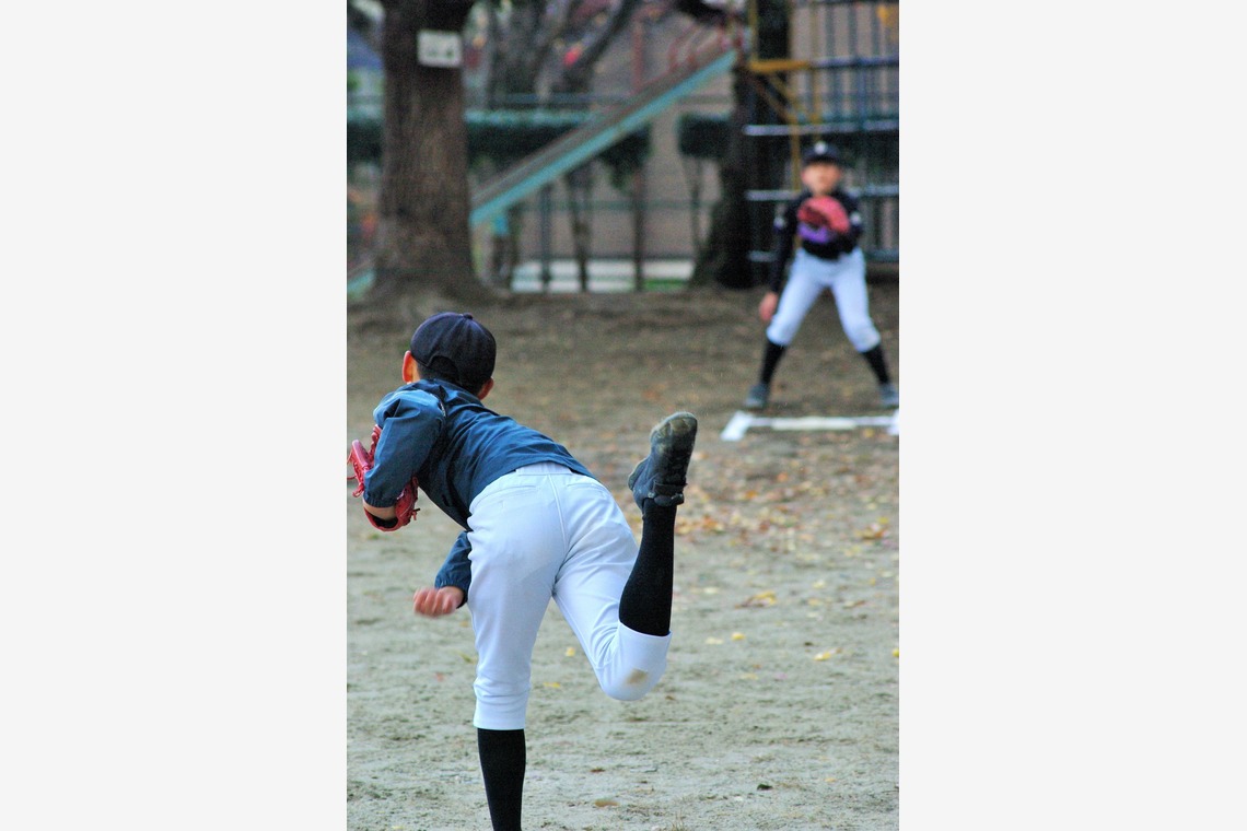 間地大輔が出張撮影した家族写真(キッズ,ベビーフォト)などが写った「学童野球」の家族写真