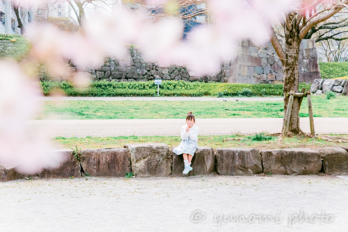 ゆのみふぉとが出張撮影した家族写真(キッズ,ベビーフォト)などが写った「桜とお写真」の家族写真