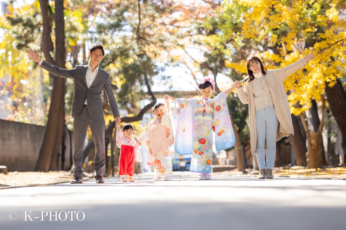 大森光太郎・K-PHOTOが出張撮影した家族写真(キッズ,ベビーフォト)などが写った「七五三撮影」の家族写真