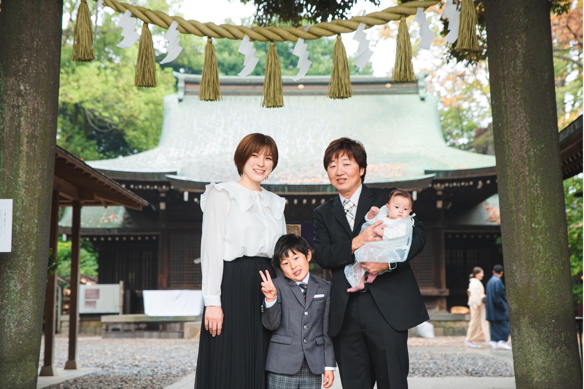 山下　剛が出張撮影した家族写真(キッズ,ベビーフォト)などが写った「お宮参り撮影」の家族写真