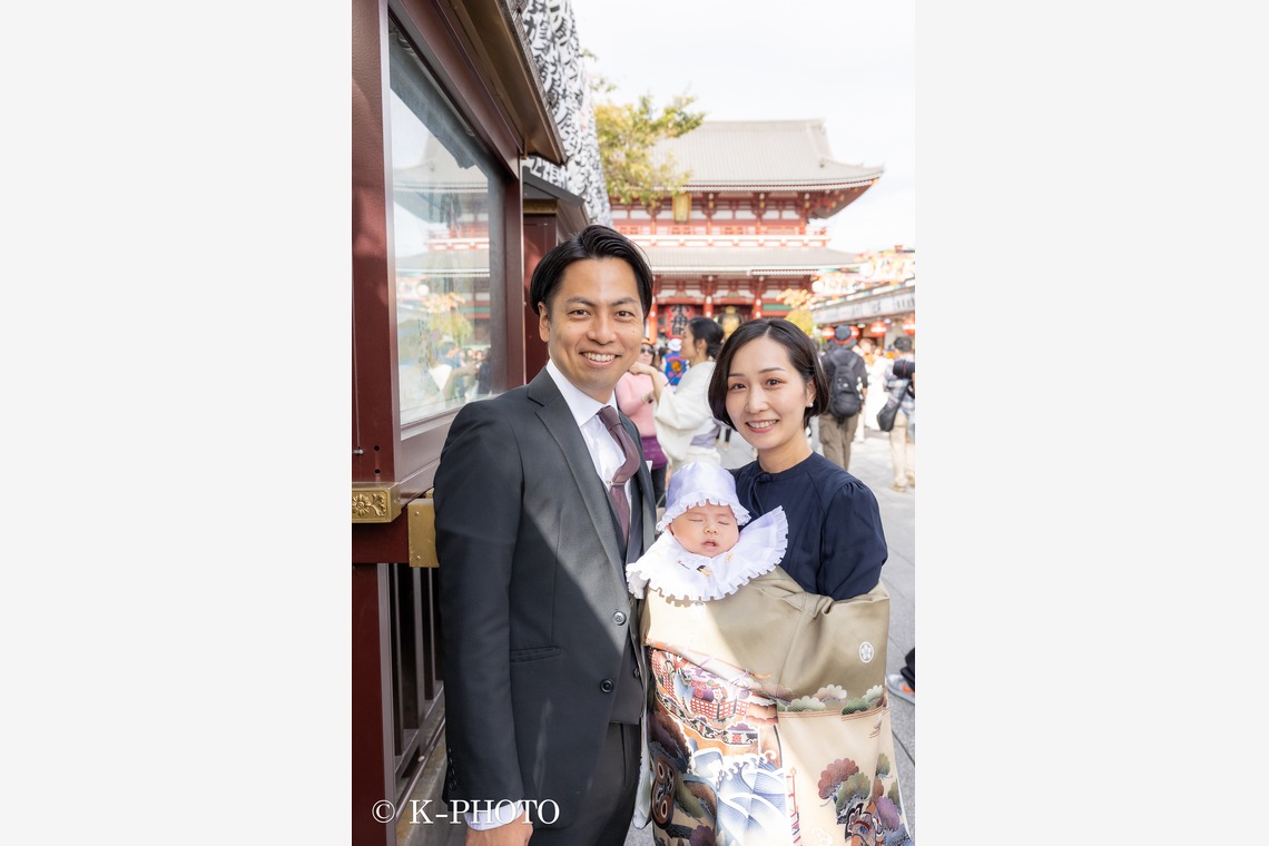 大森光太郎・K-PHOTOが出張撮影した家族写真(キッズ,ベビーフォト)などが写った「お宮参り撮影」の家族写真