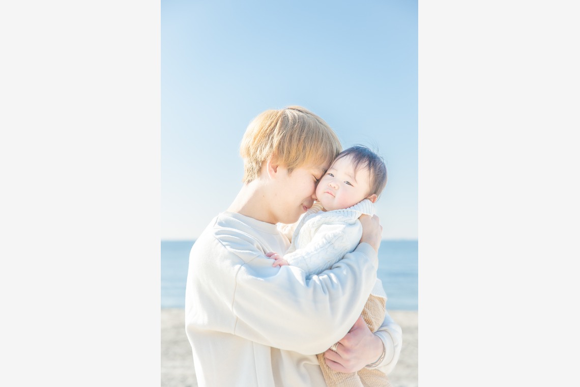 今泉秀樹が出張撮影した家族写真(キッズ,ベビーフォト)などが写った「稲毛海岸」の家族写真