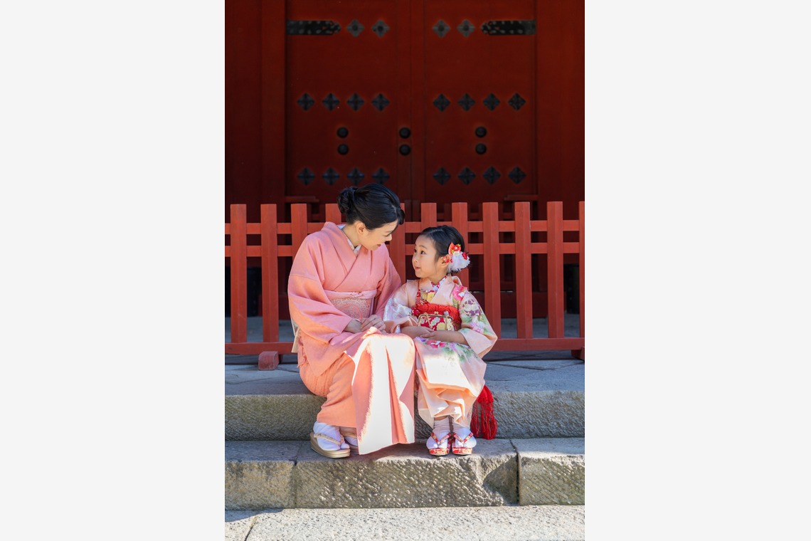 萩原　蔵志が出張撮影した家族写真(キッズ,ベビーフォト)などが写った「七五三のロケ撮影」の家族写真