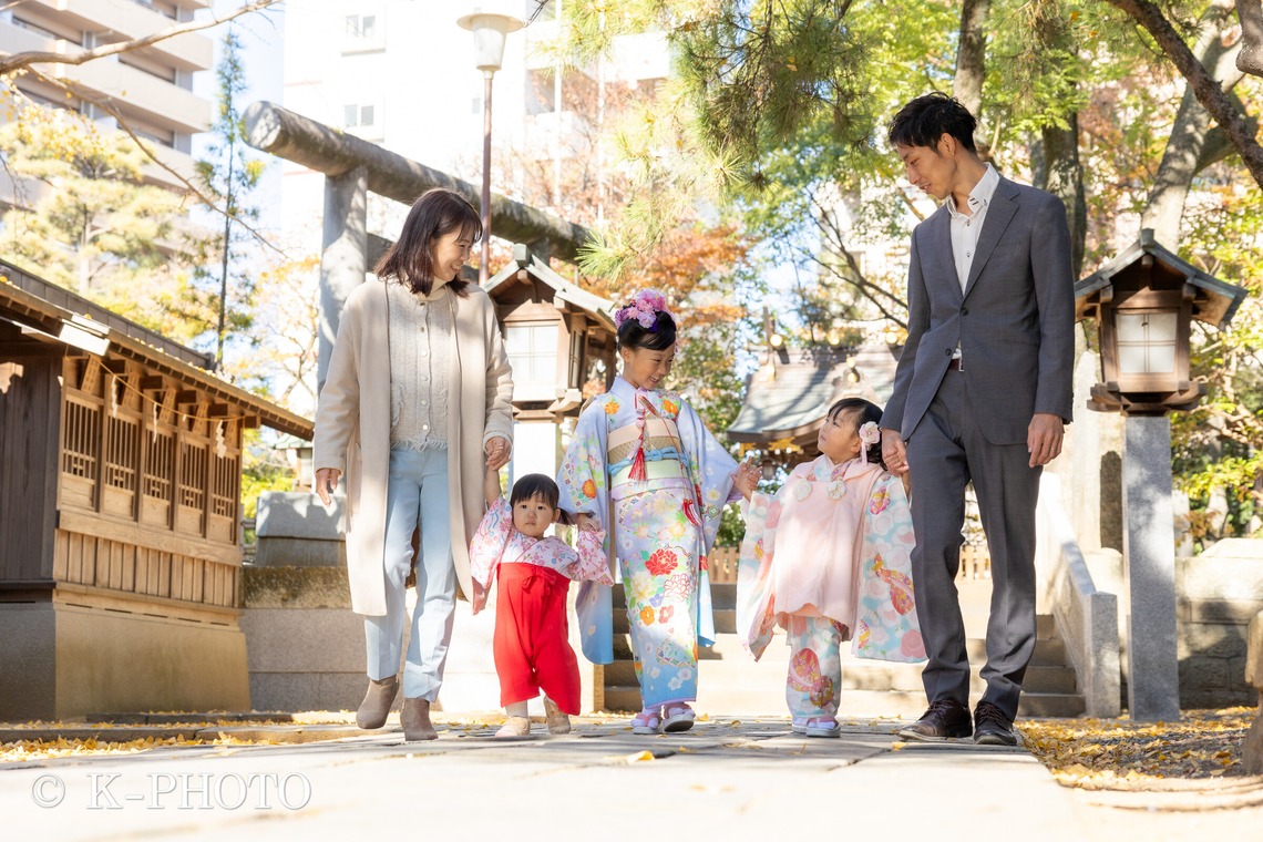 大森光太郎・K-PHOTOが出張撮影した家族写真(キッズ,ベビーフォト)などが写った「七五三撮影」の家族写真