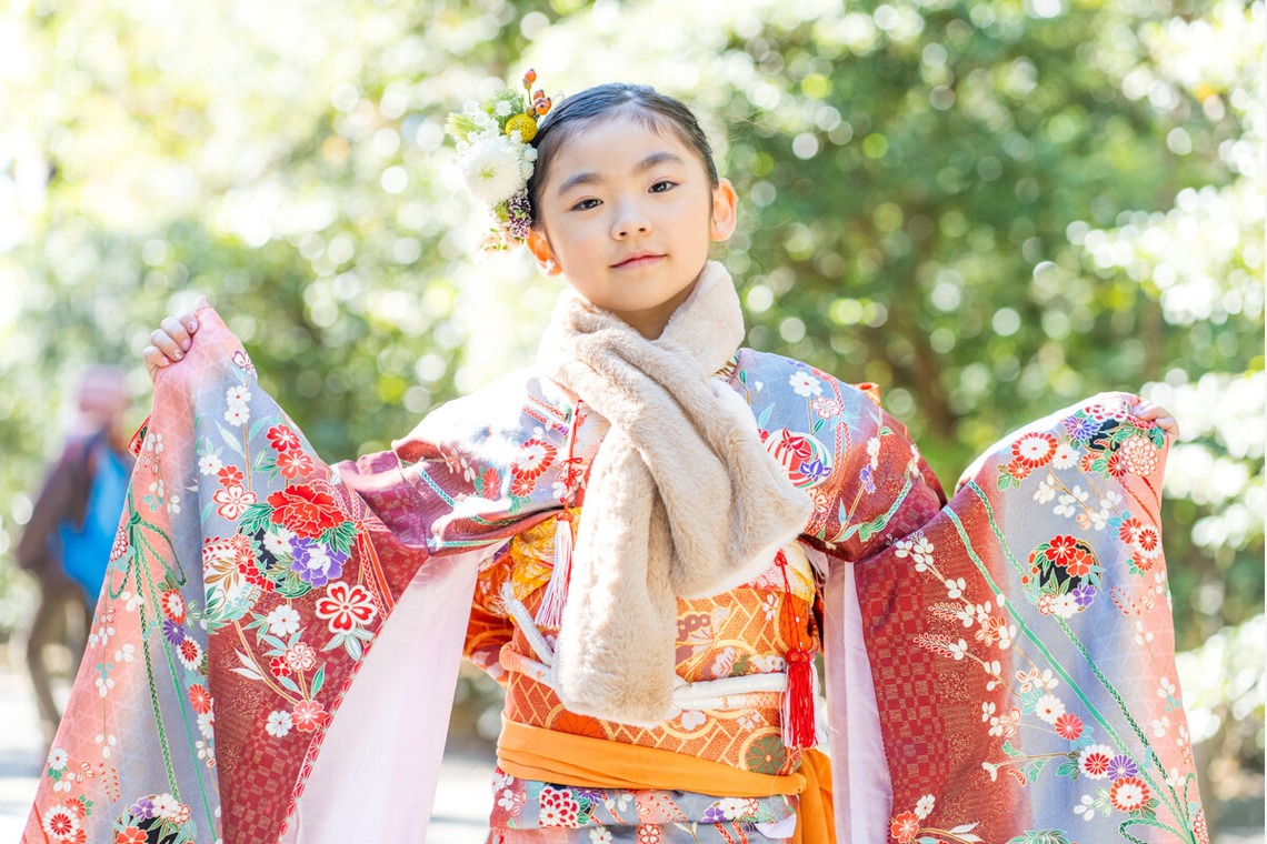 森元こずえが出張撮影した家族写真(キッズ,ベビーフォト)などが写った「七五三」の家族写真