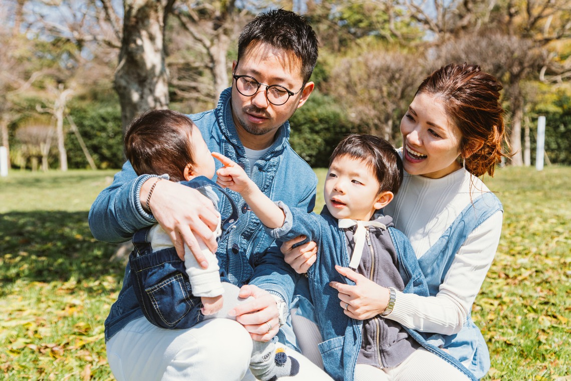 yamegrapher 〜平島写真事務所〜が出張撮影した家族写真(キッズ,ベビーフォト)などが写った「大濠公園　家族写真」の家族写真