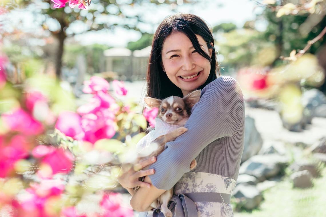ポートレート沖縄が出張撮影した家族写真(キッズ,ベビーフォト)などが写った「ペット撮影」の家族写真