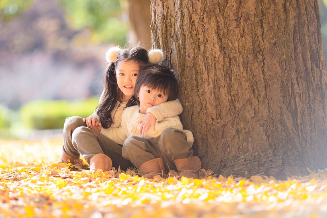 KOBASHOが出張撮影した家族写真(キッズ,ベビーフォト)などが写った「エミリィ紅葉撮影会」の家族写真