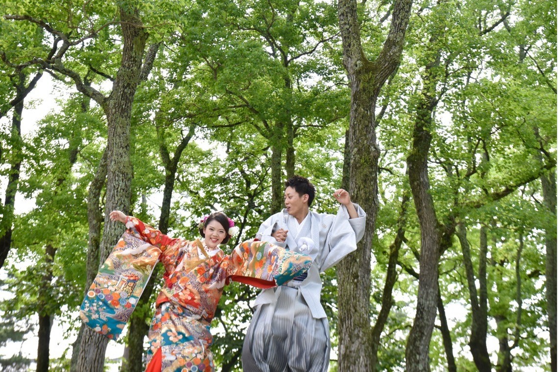 Photo of Pre Weddingphotoshoot at Nara with kimono in spring to summer taken by Kiki photo works