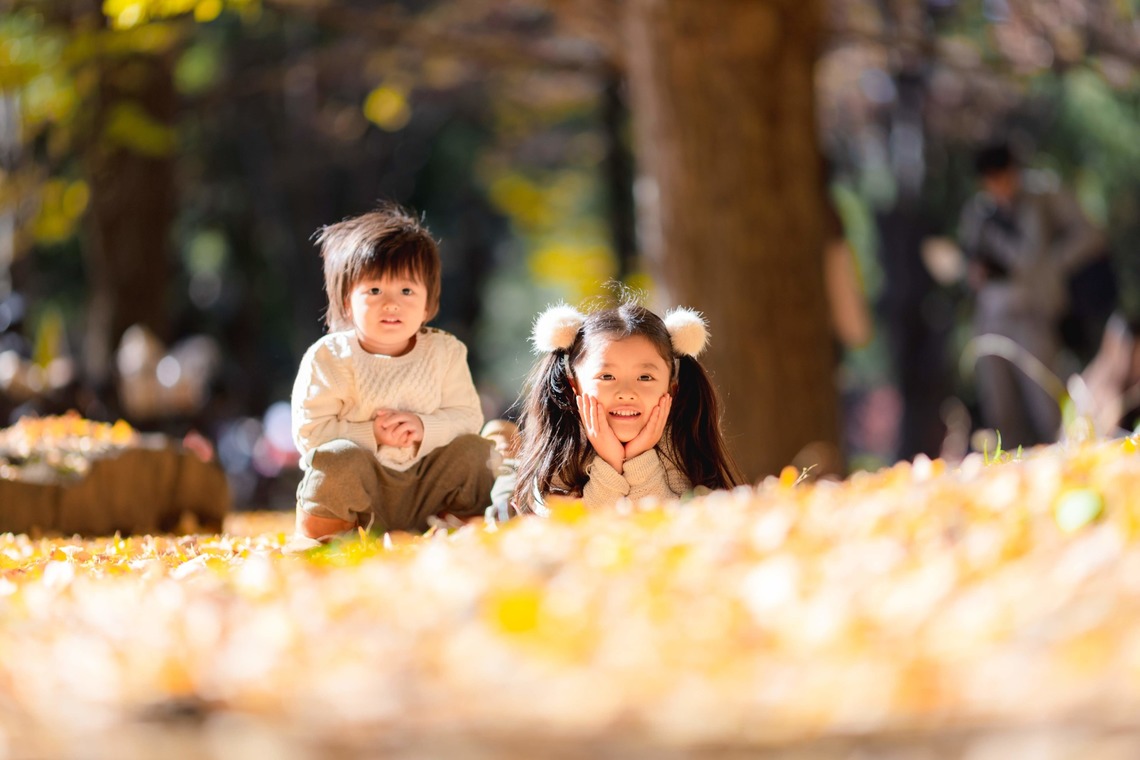 KOBASHOが出張撮影した家族写真(キッズ,ベビーフォト)などが写った「エミリィ紅葉撮影会」の家族写真
