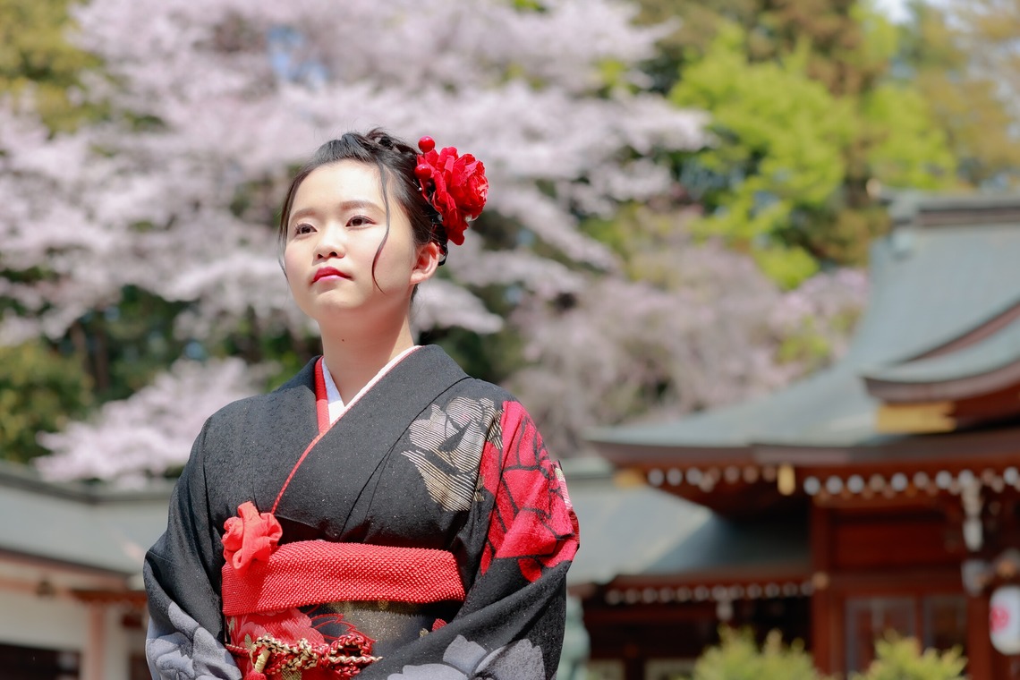 黒澤正彦が出張撮影した家族写真(キッズ,ベビーフォト)などが写った「成人式前撮り撮影（群馬県高崎市　進雄神社　４月撮影）」の家族写真