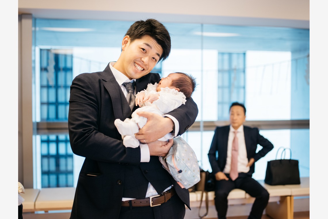 植村由理が出張撮影した家族写真(キッズ,ベビーフォト)などが写った「お宮参り　＠水天宮」の家族写真