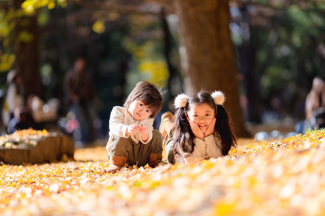 KOBASHOが出張撮影した家族写真(キッズ,ベビーフォト)などが写った「エミリィ紅葉撮影会」の家族写真