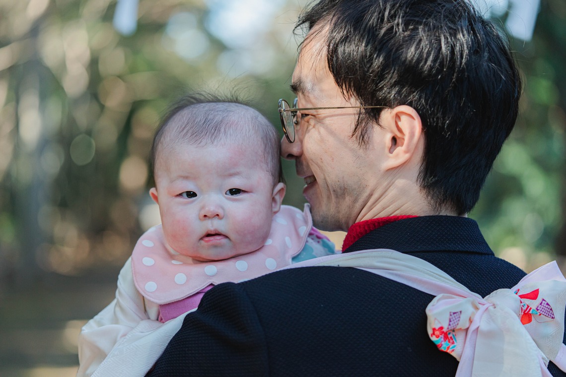 玉城　肇が出張撮影した家族写真(キッズ,ベビーフォト)などが写った「お宮参り撮影」の家族写真