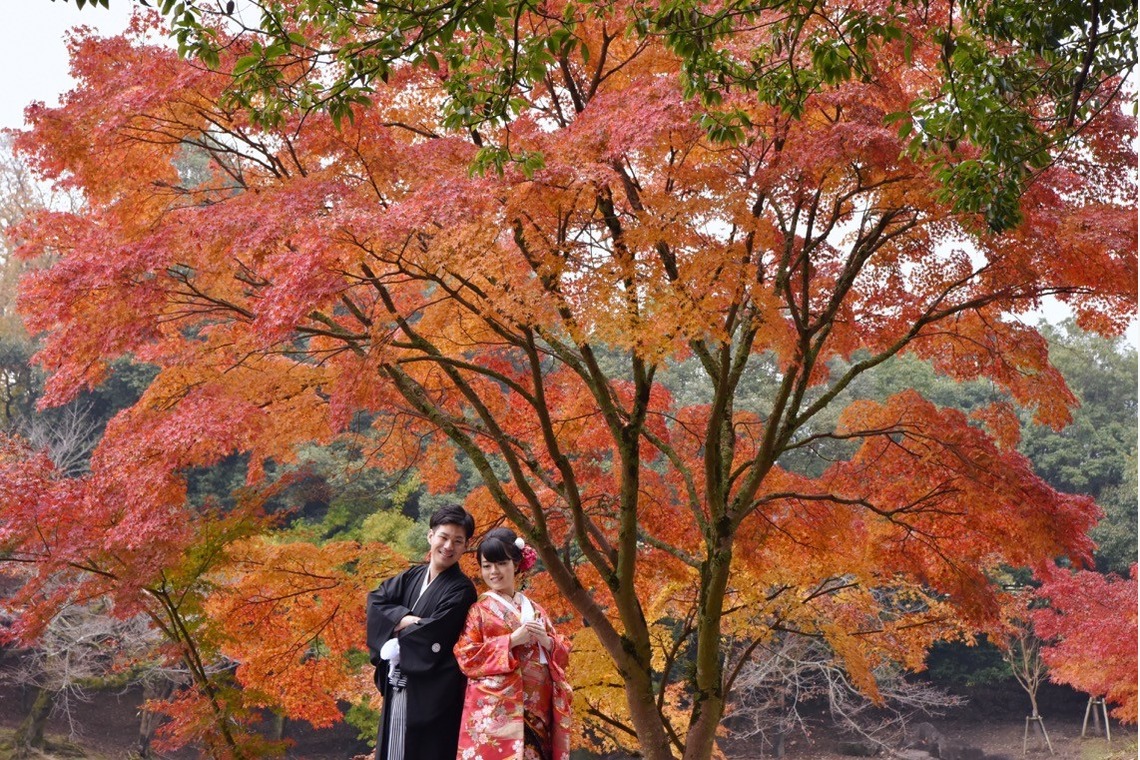 Photo of Pre Weddingphotoshoot at Nara with kimono in autumn to winter taken by Kiki photo works
