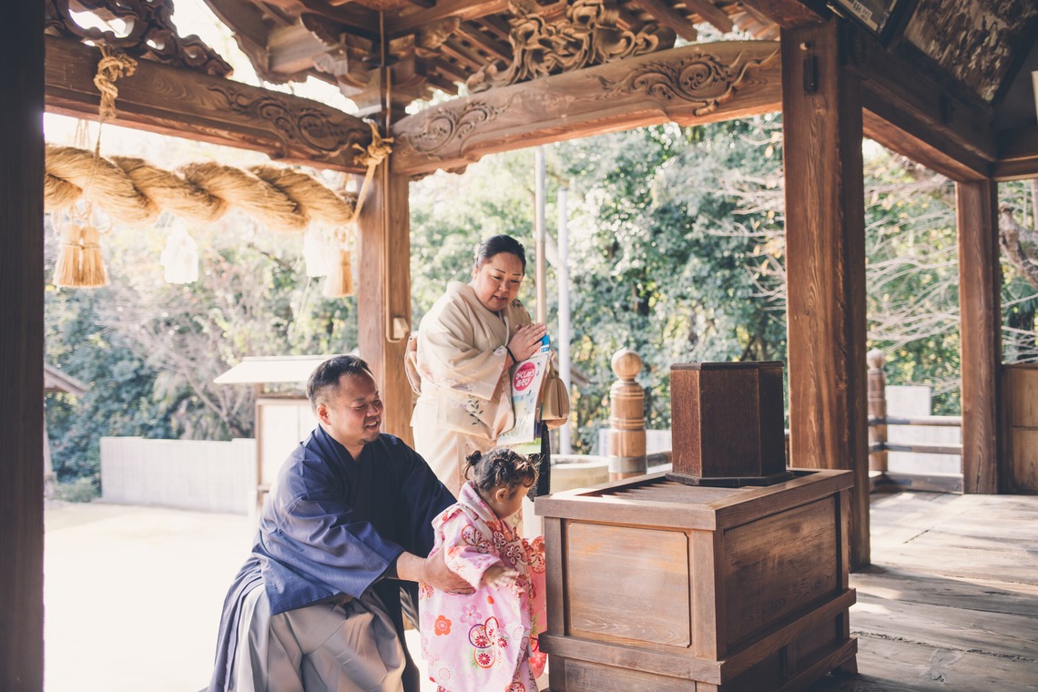 あかすたが出張撮影した家族写真(キッズ,ベビーフォト)などが写った「七五三」の家族写真