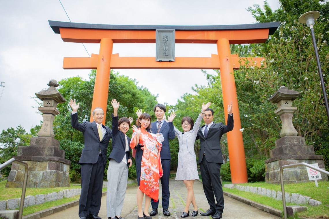 橋本祐里子（まるちゃん）が出張撮影した家族写真(キッズ,ベビーフォト)などが写った「仲良し親族のお宮参り＠稲毛浅間神社」の家族写真
