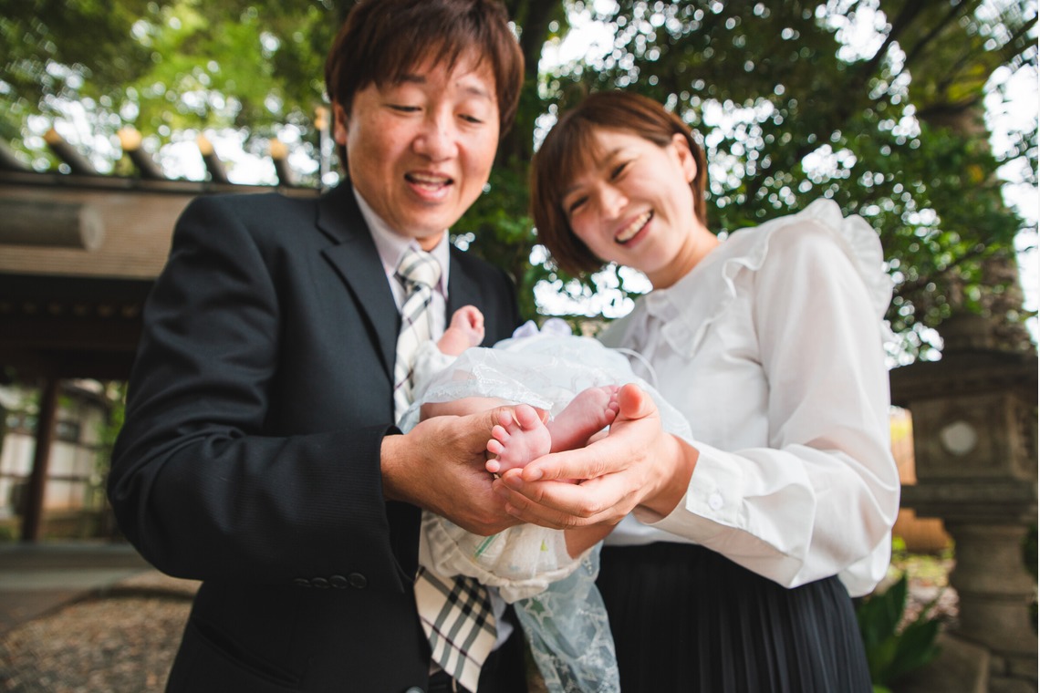 山下　剛が出張撮影した家族写真(キッズ,ベビーフォト)などが写った「お宮参り撮影」の家族写真