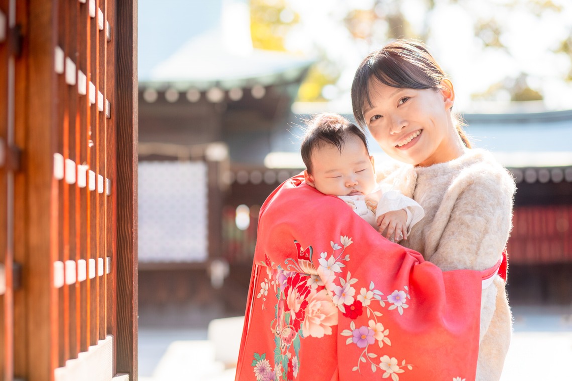 あかすたが出張撮影した家族写真(キッズ,ベビーフォト)などが写った「お宮参り」の家族写真