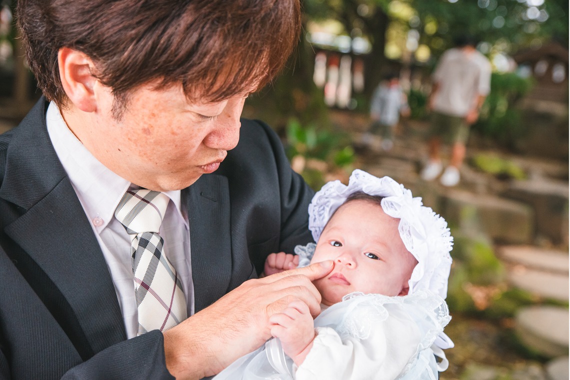 山下　剛が出張撮影した家族写真(キッズ,ベビーフォト)などが写った「お宮参り撮影」の家族写真