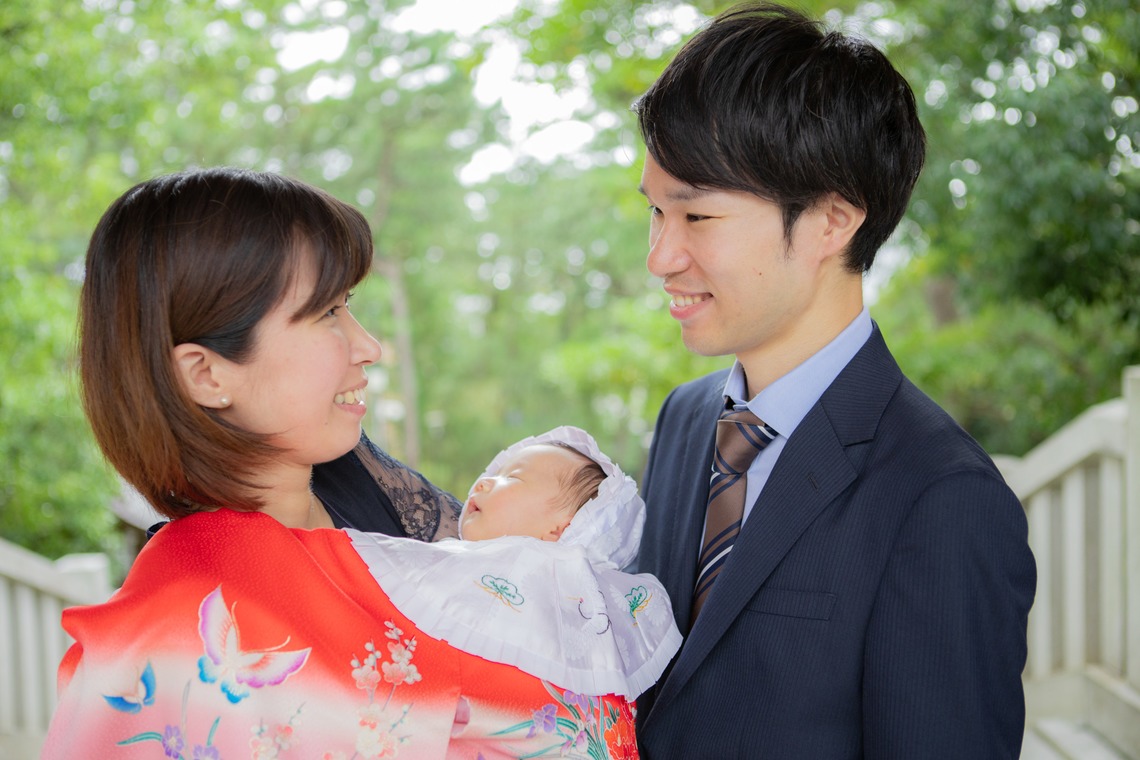 橋本祐里子（まるちゃん）が撮影した「仲良し親族のお宮参り＠稲毛浅間神社」の写真