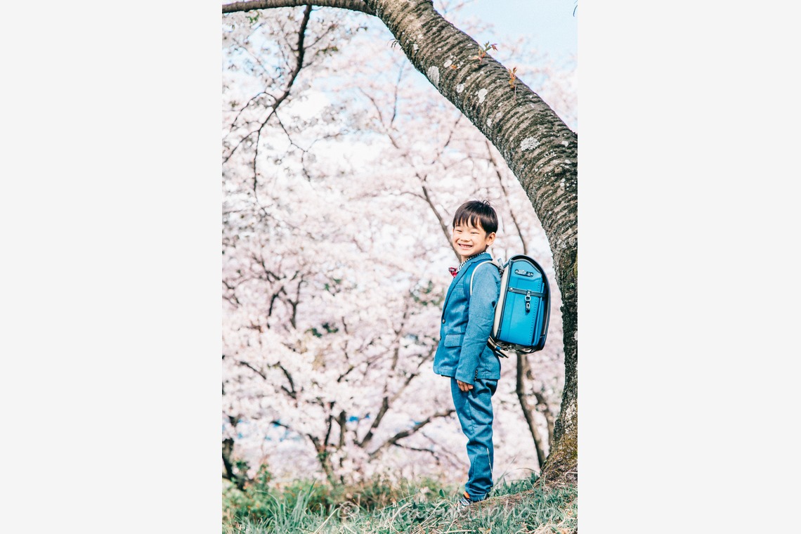 ゆのみふぉとが出張撮影した家族写真(キッズ,ベビーフォト)などが写った「桜とお写真」の家族写真