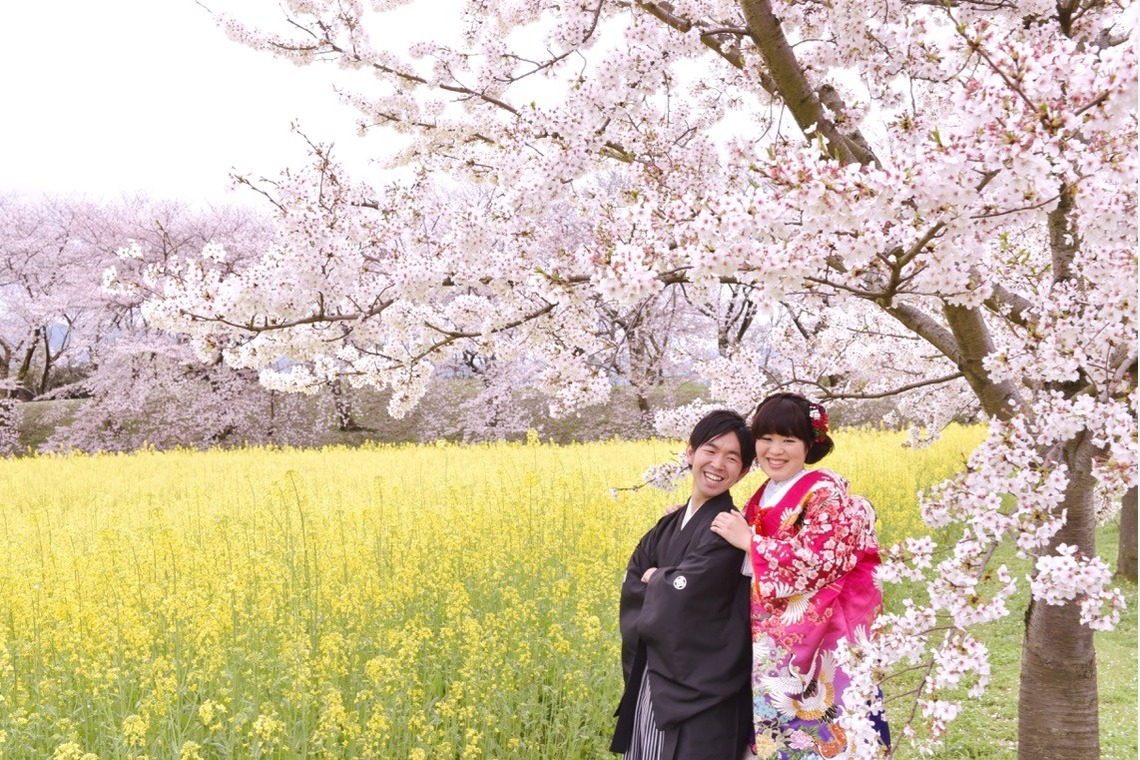 キキフォトワークスが撮影した「桜の季節の和装前撮り」の写真