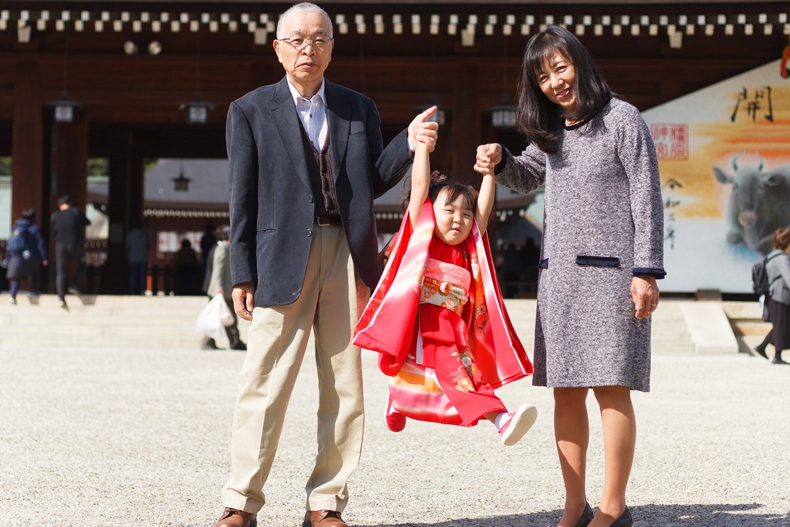 中井企画が出張撮影した家族写真(キッズ,ベビーフォト)などが写った「七五三(奈良)」の家族写真