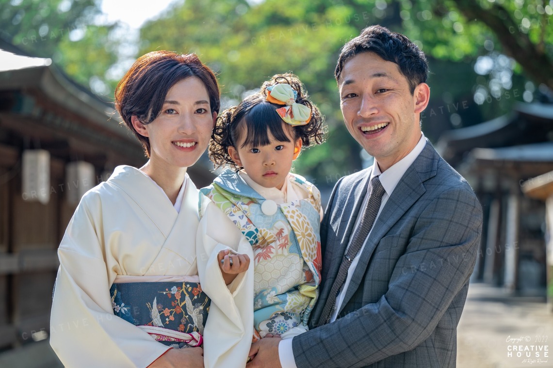 CREATIVE HOUSEが出張撮影した家族写真(キッズ,ベビーフォト)などが写った「七五三」の家族写真
