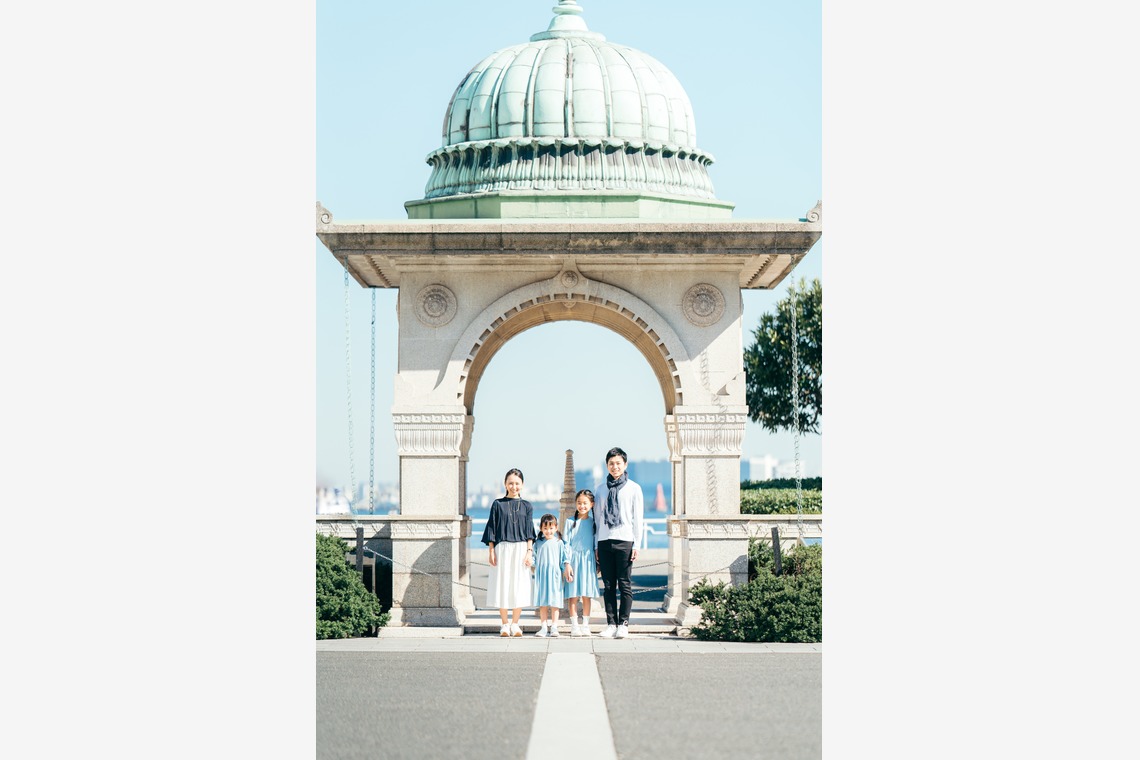 モーメンツが出張撮影した家族写真(キッズ,ベビーフォト)などが写った「山下公園」の家族写真