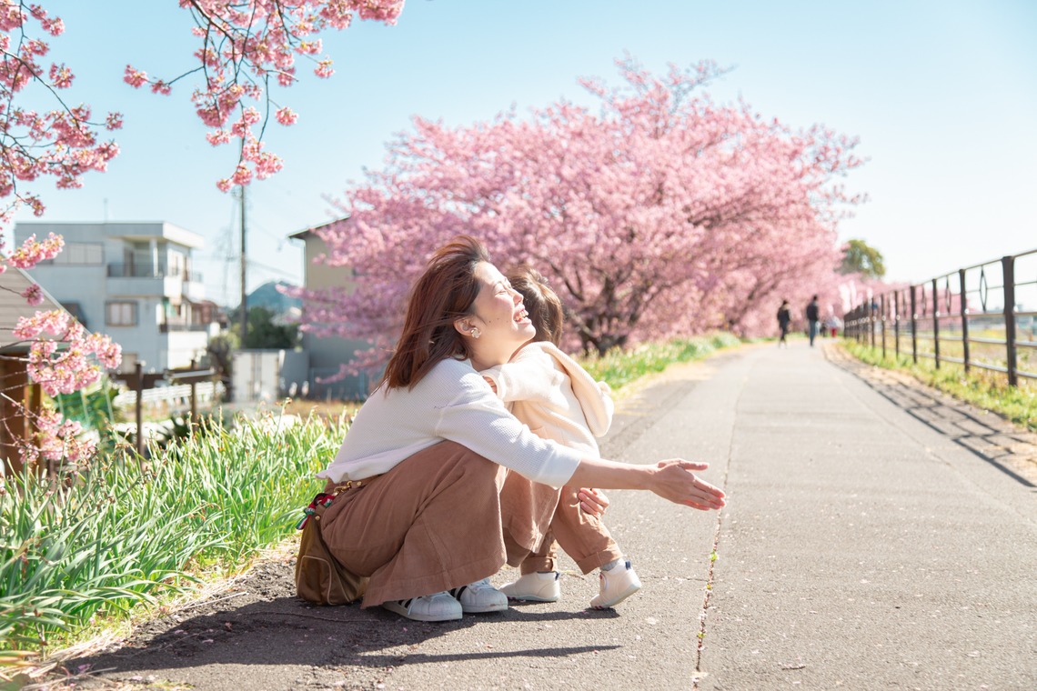ゆのみふぉとが出張撮影した家族写真(キッズ,ベビーフォト)などが写った「桜とお写真」の家族写真