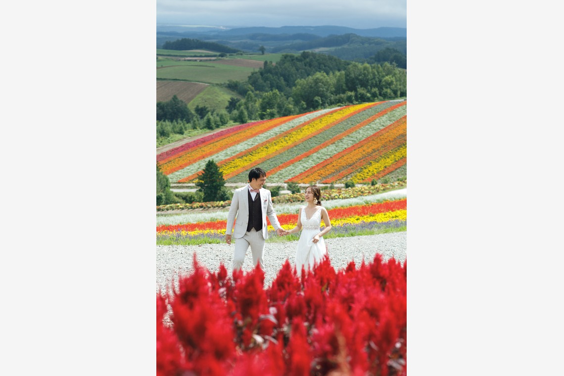 Photo of Furano/Biei location photo wedding taken by uno e creative act.