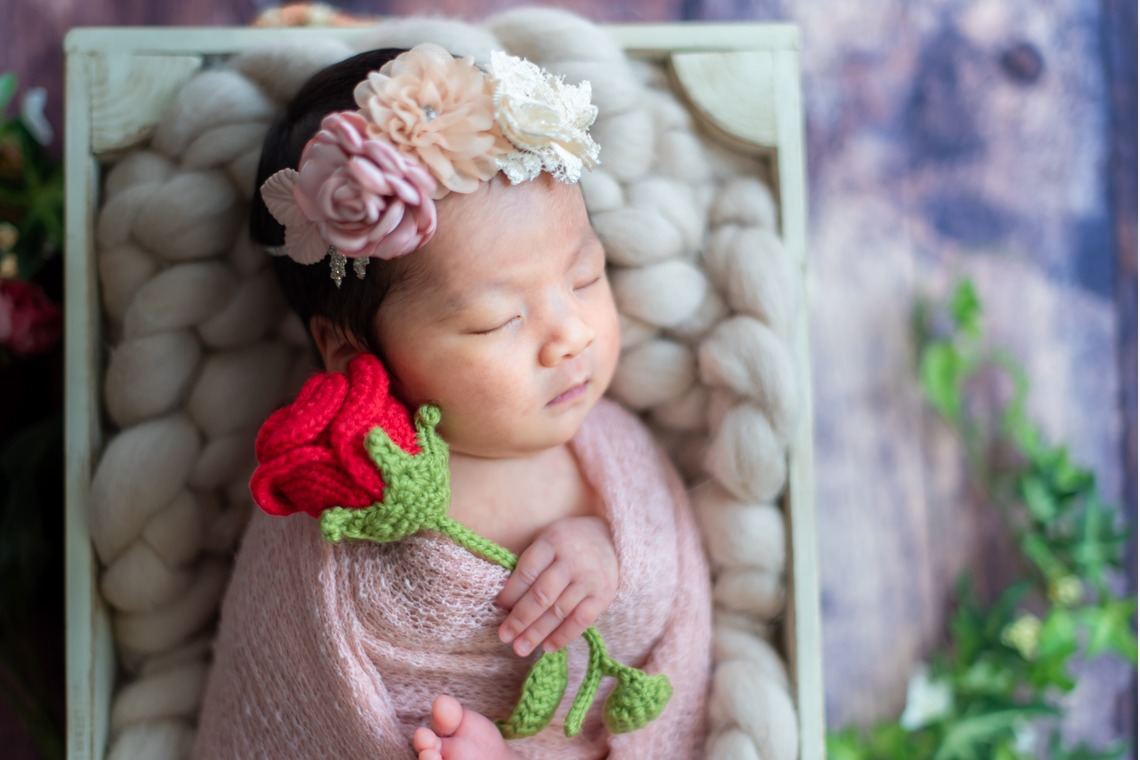 サキヤマ リエが撮影した写真のアルバム「ピンク系・オーロラ姫風・女の子のニューボーンフォト 」