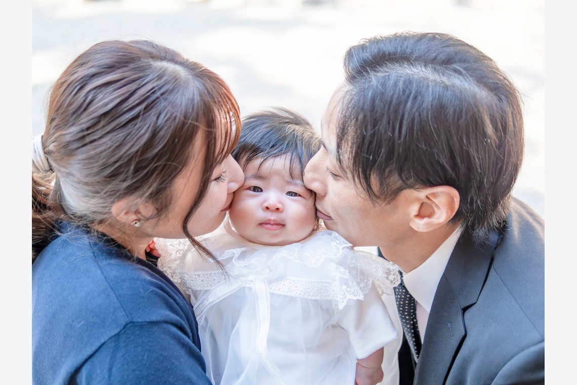 中村雅樹が出張撮影した家族写真(キッズ,ベビーフォト)などが写った「お宮参り」の家族写真