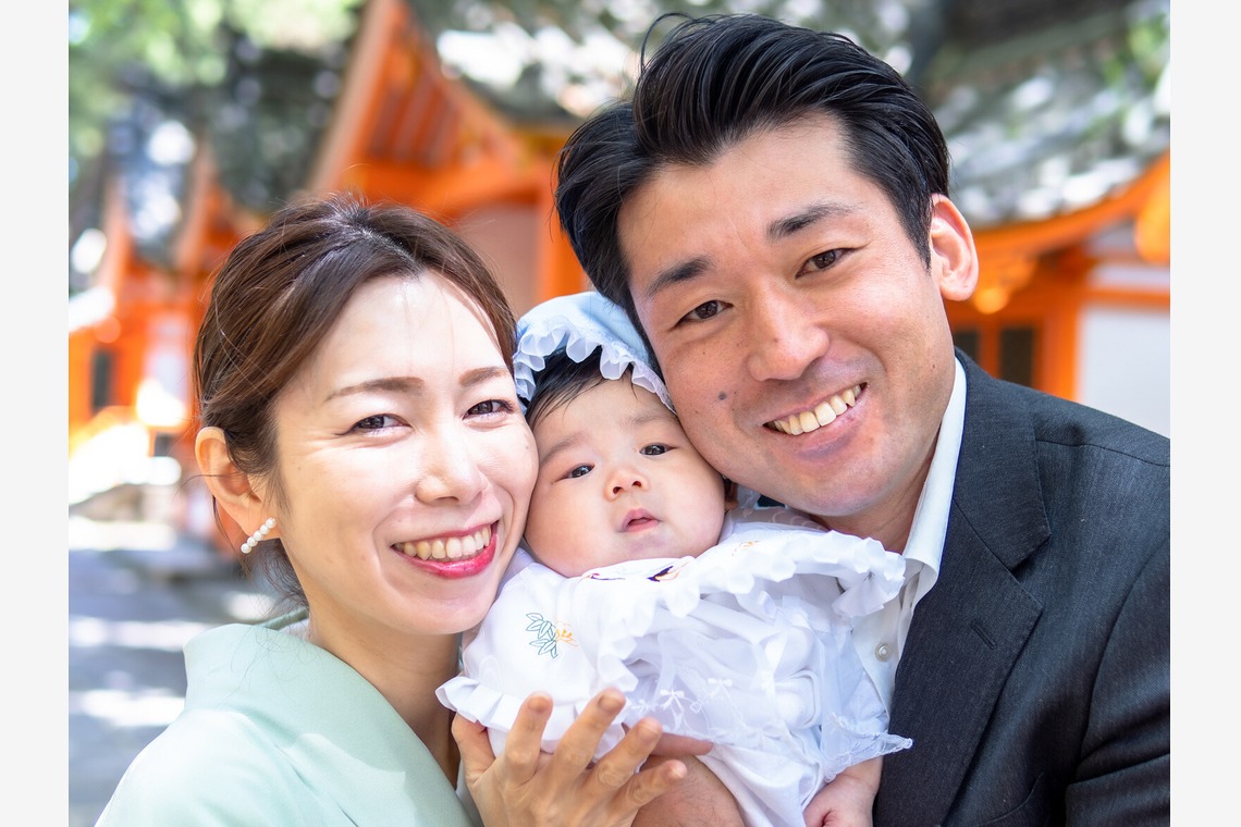 中村雅樹が出張撮影した家族写真(キッズ,ベビーフォト)などが写った「お宮参り」の家族写真