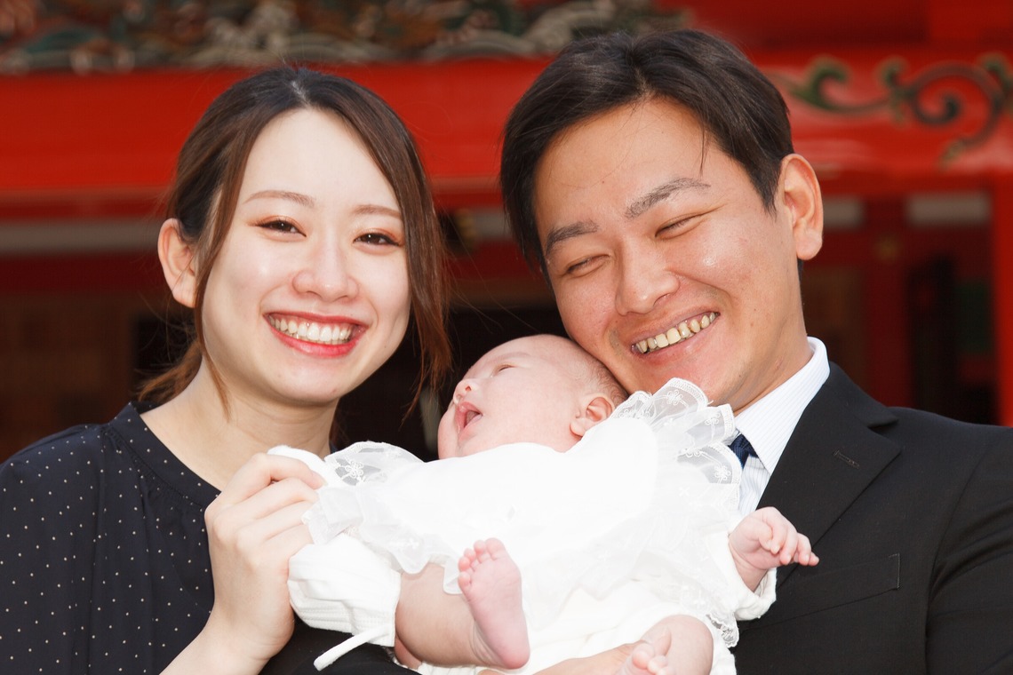 中井企画が出張撮影した家族写真(キッズ,ベビーフォト)などが写った「お宮参り」の家族写真