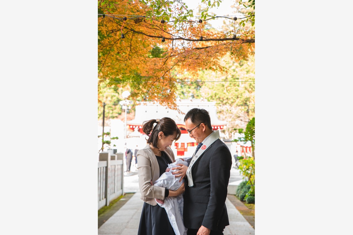 山下　剛が出張撮影した家族写真(キッズ,ベビーフォト)などが写った「お宮参りの撮影」の家族写真
