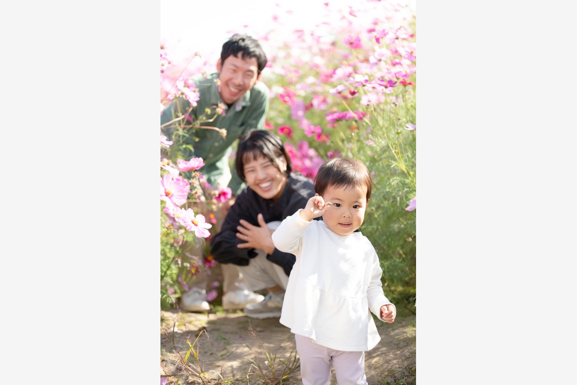 福永写真事務所が撮影した「家族写真（コスモス畑）」の写真