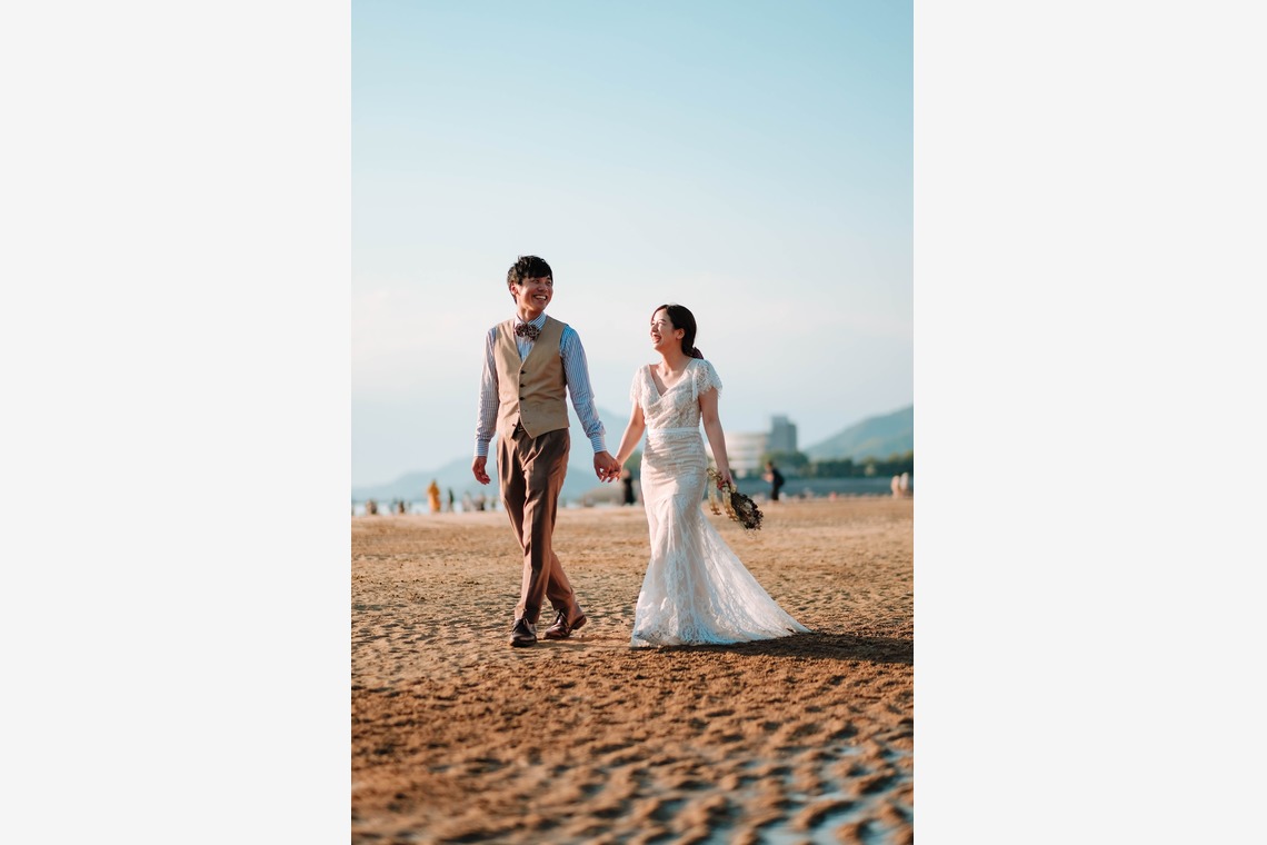 フォトグラファー笹が撮影した「香川県 父母ヶ浜 前撮り」の写真