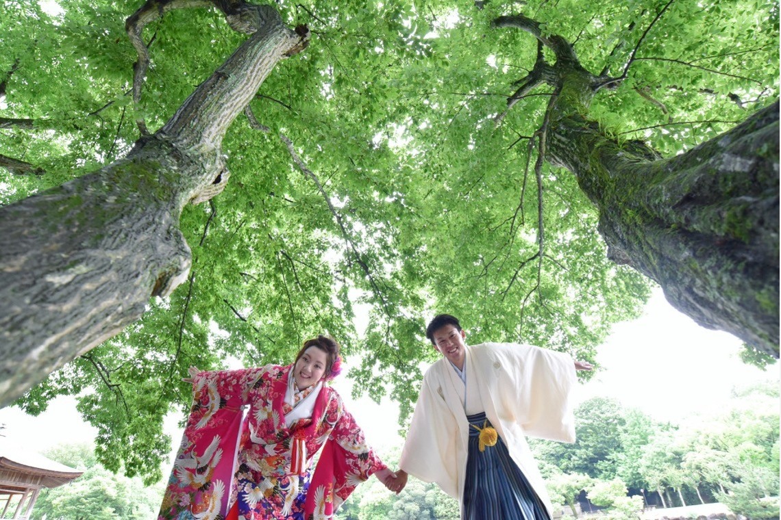 キキフォトワークスが撮影した「新緑の奈良で着物での結婚式の前撮り」の写真