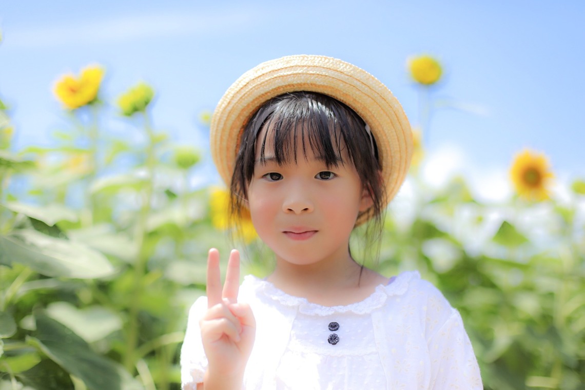 宮部が撮影した「ひまわり畑でキッズフォト」の写真